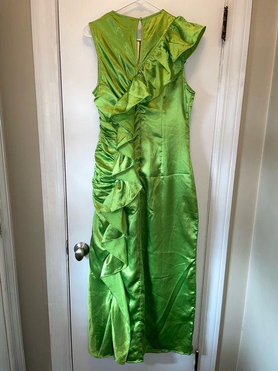 Chartreuse Maxi Ruffled Dress - Picture 6 of 7